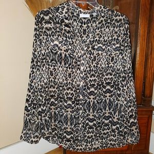 New York & Co. Women's V-neck Leopard 🐆 Blouse